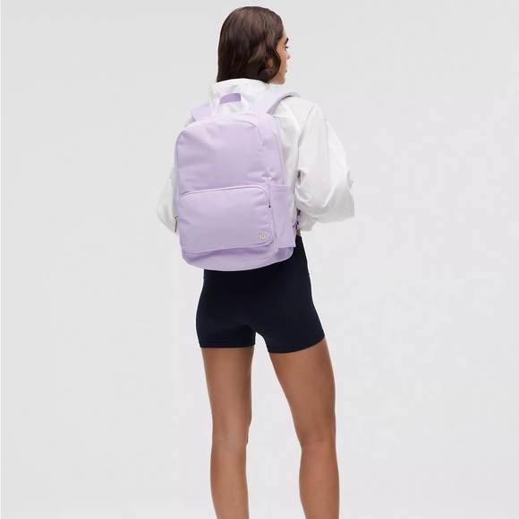 Lululemon Everywhere Backpack 22L Metal Hardware- Lavender Frost/Ocean Air/Gold main image 5